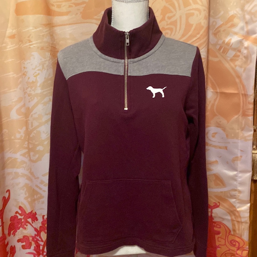 PINK VS BURGUNDY AND GREY PULLOVER SZ S
